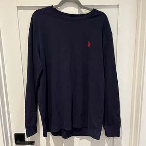 U.S. Polo Assn. Men's Blue Long Sleeve Crewneck Thermal T-Shirt